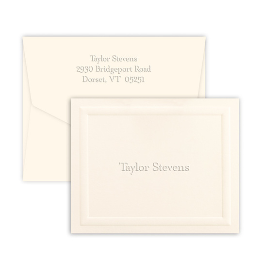 Embossed Almond Folded Note Cards